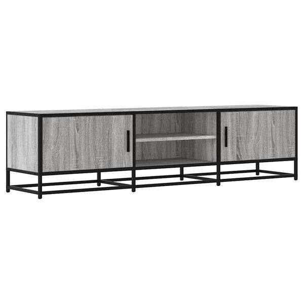 vidaXL Meuble TV sonoma gris 160x35x41 cm bois d'ing&eacute;nierie et m&eacute;tal