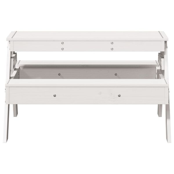 vidaXL Table de pique-nique pour enfants blanc bois massif de pin