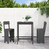 vidaXL Ensemble de bar de jardin 3 pcs gris bois de pin massif