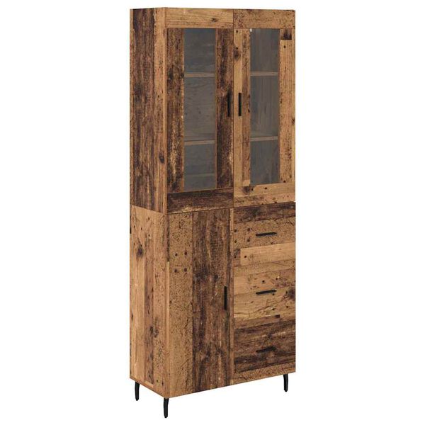 vidaXL Haut Armoire avec tiroir 2 pcs Bois Ancien Bois d'ing&eacute;nierie