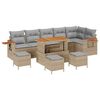 vidaXL Ensemble de canap&eacute; de jardin 10 pc Beige polyrotin