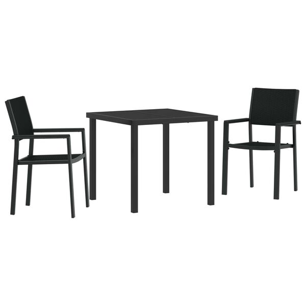 vidaXL Ensemble de salle &agrave; manger pour jardin 3 pcs Noir