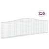 vidaXL Paniers à gabions arqués 20 pcs 400x30x100/120 cm Fer galvanisé