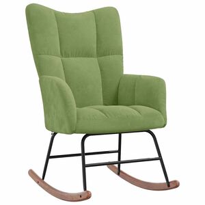 vidaXL Chaise &agrave; bascule Vert clair Velours