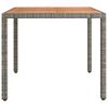 vidaXL Table de jardin et dessus en bois Gris Résine tressée et acacia