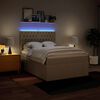 vidaXL Sommier &agrave; lattes de lit avec matelas Cr&egrave;me 160x200 cm Tissu