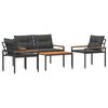 vidaXL Ensemble de meubles d'ext&eacute;rieur 4 pc 4 place Gris fonc&eacute;