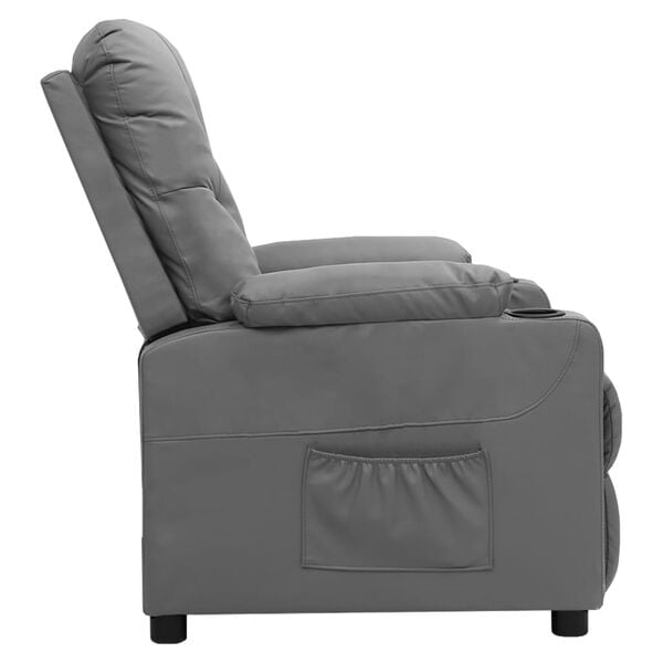vidaXL Fauteuil inclinable Gris Similicuir