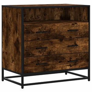 vidaXL Commode ch&ecirc;ne fum&eacute; 70x41x70 cm bois d'ing&eacute;nierie