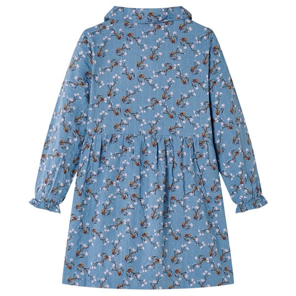Robe pour enfants à manches longues bleu essence 128