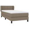 vidaXL Sommier &agrave; lattes de lit avec matelas Taupe 90x200 cm Tissu