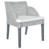 vidaXL Chaise &agrave; manger avec coussin Gris Rotin naturel