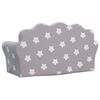 vidaXL Canapé-lit enfant 2 places gris clair étoiles peluche douce