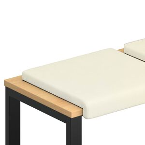 vidaXL Coussin de banc 2 pc velours c&ocirc;tel&eacute; Cr&egrave;me Profondeur 35 cm