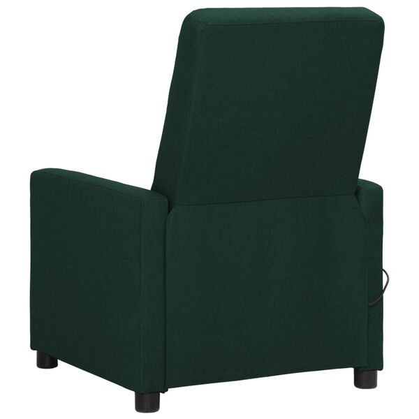 vidaXL Fauteuil de massage Vert fonc&eacute; Tissu