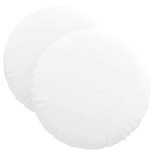 vidaXL Coussins de si&egrave;ge 2 pcs Blanc &Oslash;40 x 13 cm tissu