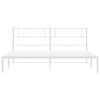vidaXL Cadre de lit m&eacute;tal sans matelas et t&ecirc;te de lit blanc 180x200 cm