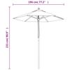 vidaXL Parasol de jardin avec m&acirc;t en bois terre cuite 196x231 cm