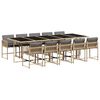 vidaXL Ensemble &agrave; manger de jardin et coussins 11 pcs m&eacute;lange beige