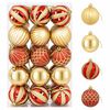vidaXL Ensemble de boules de No&euml;l 30 pc Or et rouge &Oslash; 6 cm Plastique
