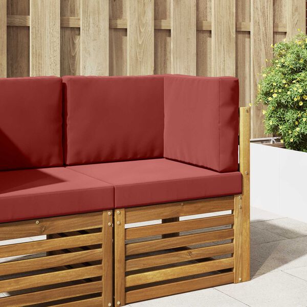 vidaXL Coussin de canap&eacute; d'ext&eacute;rieur 3 pcs Bordeaux Polyester