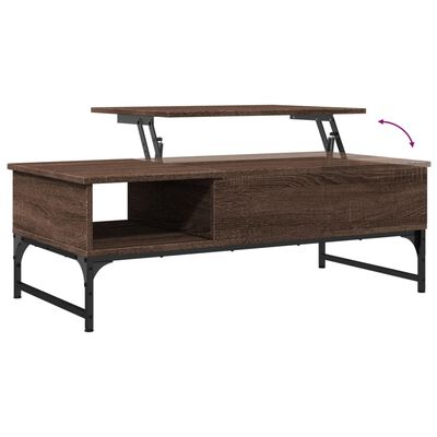 vidaXL Table basse chêne marron 100x50x35cm bois d'ingénierie et métal