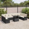vidaXL Ensemble de canap&eacute; de jardin 11 pcs Noir Poly rotin