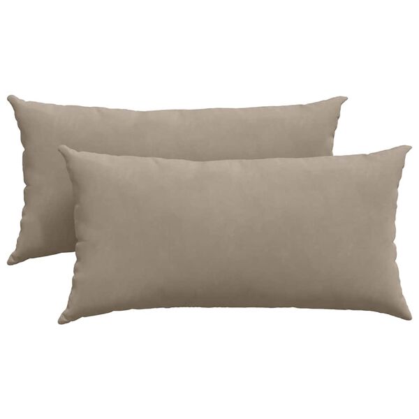 vidaXL Coussins de canap&eacute; 2 pcs Taupe 80 x 40 cm tissu