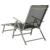 vidaXL Chaise longue pliable Textil&egrave;ne et aluminium noir et argent&eacute;