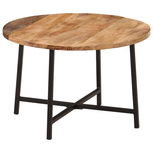 vidaXL Table basse 54x54x35 cm bois de manguier solide et fer