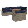 vidaXL Ensemble de canap&eacute; de jardin 9 pc Gris et bleu marine