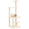 vidaXL Arbre &agrave; chat avec griffoirs en sisal cr&egrave;me 136 cm