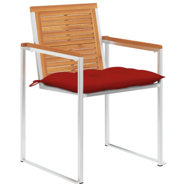 vidaXL Chaises de jardin lot de 8 avec coussins Bois d'acacia solide