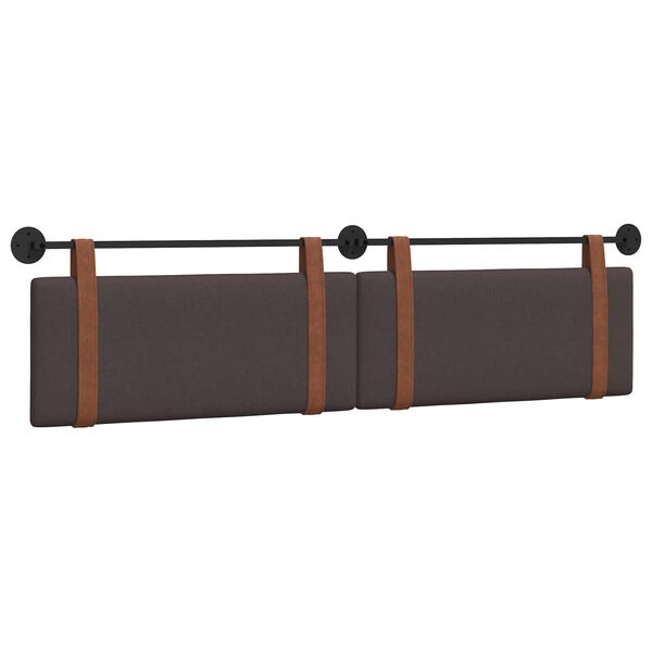 vidaXL T&ecirc;te de lit suspendue Marron fonc&eacute; 210 x 55 x 5 cm PU antique