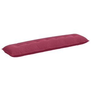 vidaXL Coussin de Dos Bordeaux 200 x 50 cm Tissu en velours c&ocirc;tel&eacute;