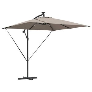 vidaXL Parasol 249 x 249 x 250 cm Polyester et Aluminium Taupe