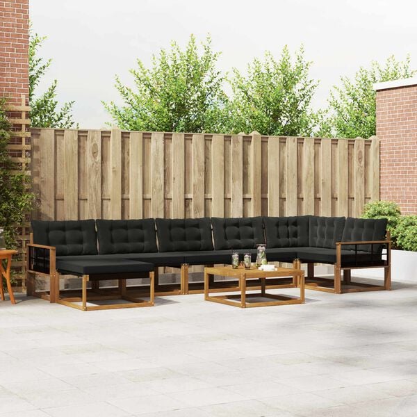 vidaXL Ensemble de canap&eacute;s d'ext&eacute;rieur 22 pcs Naturel et Noir