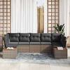 vidaXL Ensemble de canap&eacute; de jardin avec coussin 7 pcs Gris Polyrotin
