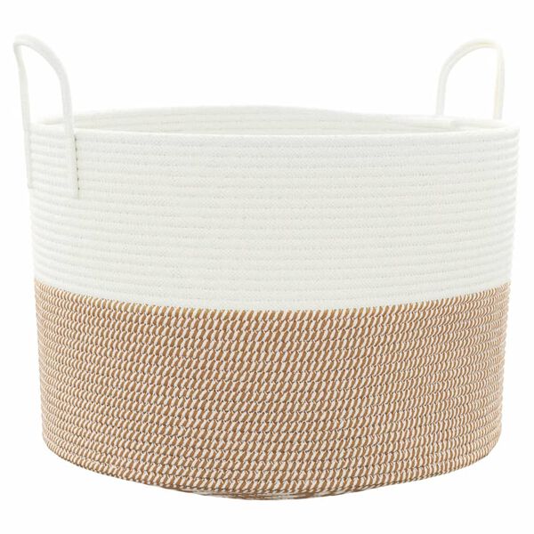 vidaXL Panier de rangement marron et blanc &Oslash;51x33 cm coton