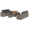 vidaXL Ensemble de canap&eacute; de jardin 9 pc Gris Poly rotin