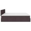 VidaXL Cadre de lit ottoman avec matelas marron fonc&eacute; 200x200 cm tissu
