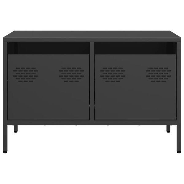 vidaXL Meuble TV noir 68x39x43,5 cm acier lamin&eacute; &agrave; froid