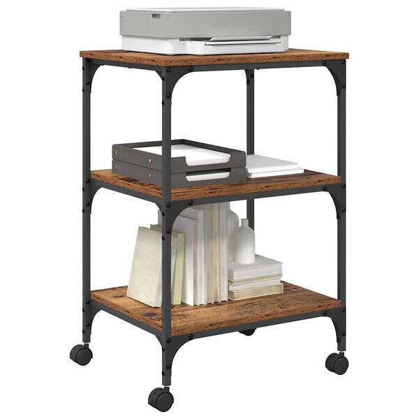 vidaXL Support d'imprimante Bois Ancien 50 x 41 x 75 cm