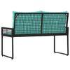 vidaXL Banc ext&eacute;rieur avec coussin Noir et turquoise 118 x 55 x 82 cm