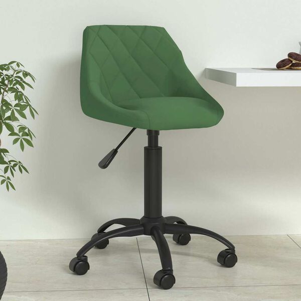vidaXL Chaise de salle &agrave; manger Vert fonc&eacute; Velours
