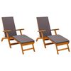 vidaXL Chaise longue inclinable et pliable 2 pc Bois d'Acacia Massif
