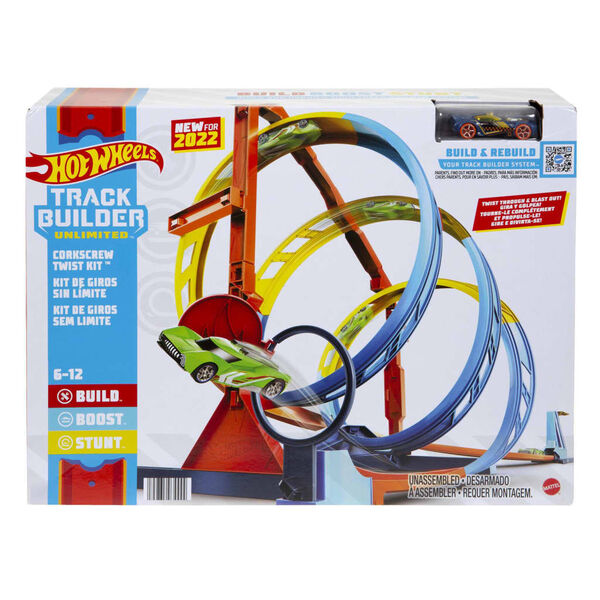 Hot Wheels Jeu de construction de pistes Corkscrew Twist