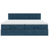 vidaXL Cadre de lit ottoman avec matelas bleu fonc&eacute; 200x200 cm velours