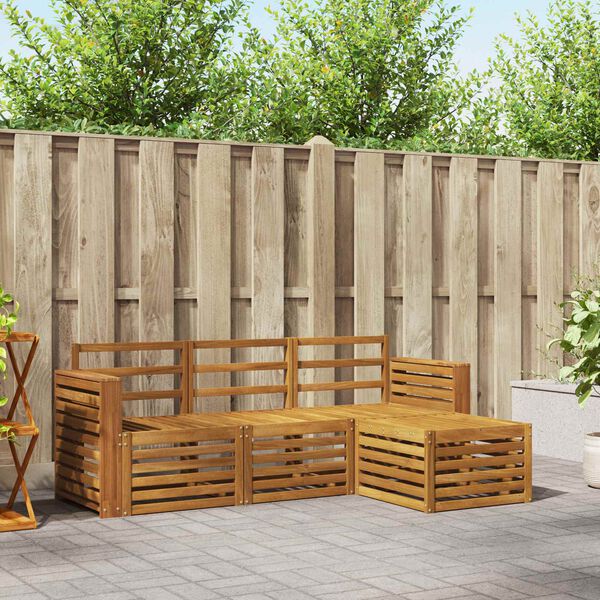 vidaXL Ensembles de canap&eacute;s 4 pcs Naturel Bois d'Acacia Massif