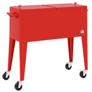 vidaXL Chariot &agrave; roulettes pour glaci&egrave;res rouge 92x43x89 cm